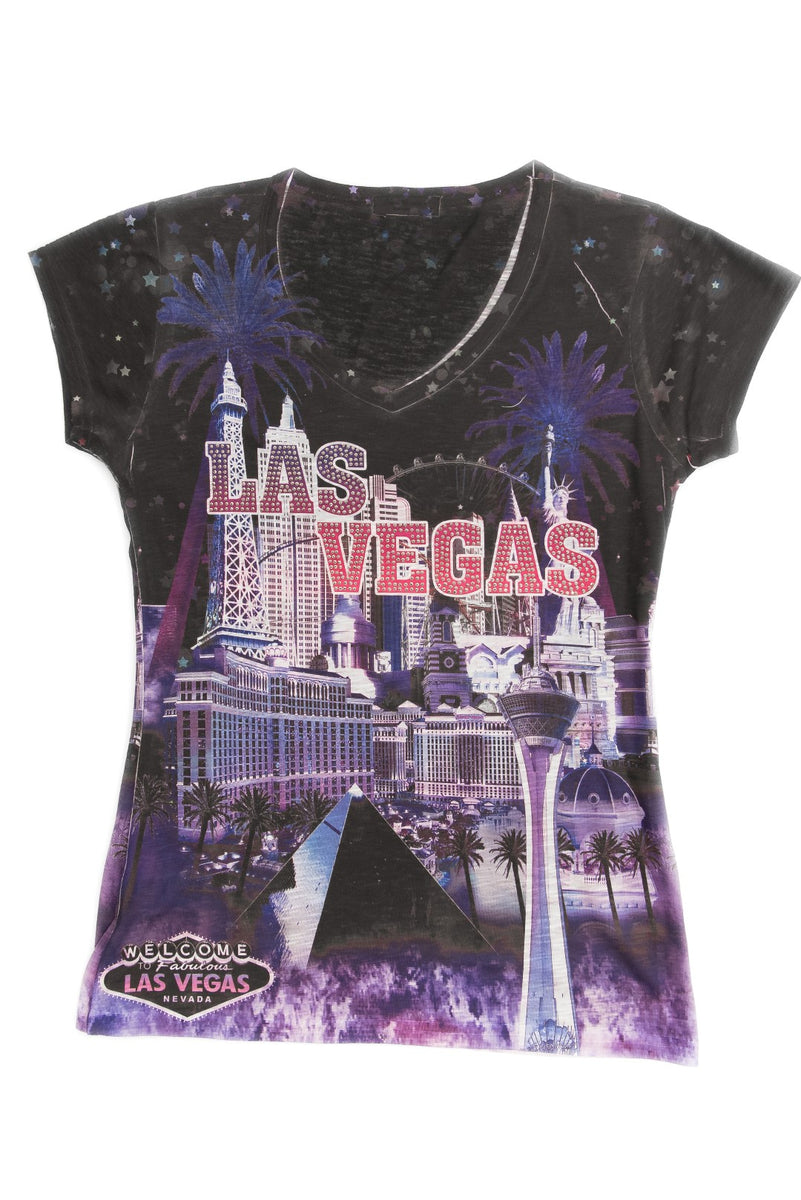 Sweet Gisele  Las Vegas Floral V-Neck T-Shirt