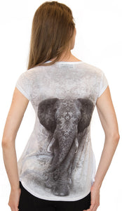 Elephant Inspired Beautiful Tunic T-Shirt w/Rhinestones