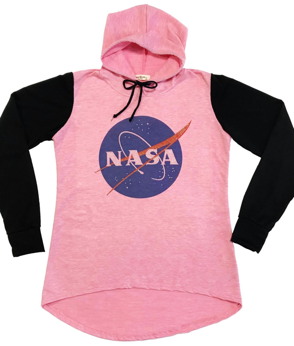 Pink NASA Hoodie w Bling Sweet Gisele