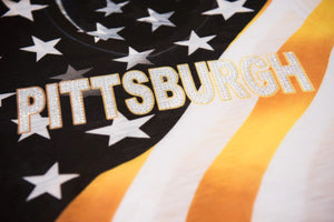 Pittsburgh USA Flag V-Neck T-Shirt