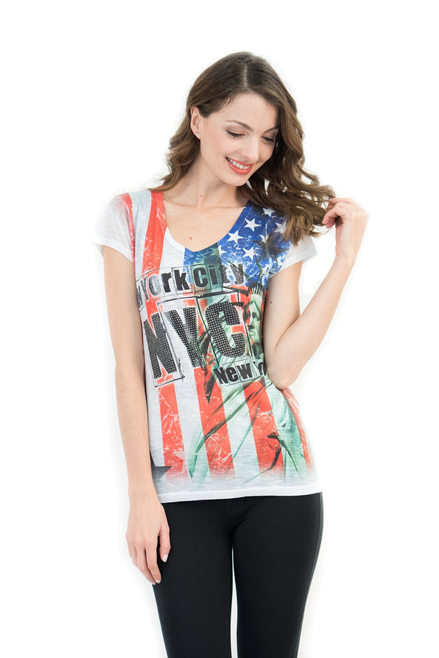Statue of Liberty V-Neck Tee