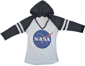 NASA Logo Hooded 3/4 Sleeve Sweatshirt