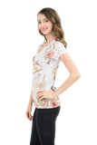 Las Vegas Floral Bling-Embellished V-Neck T-Shirt - Sweet Gisele