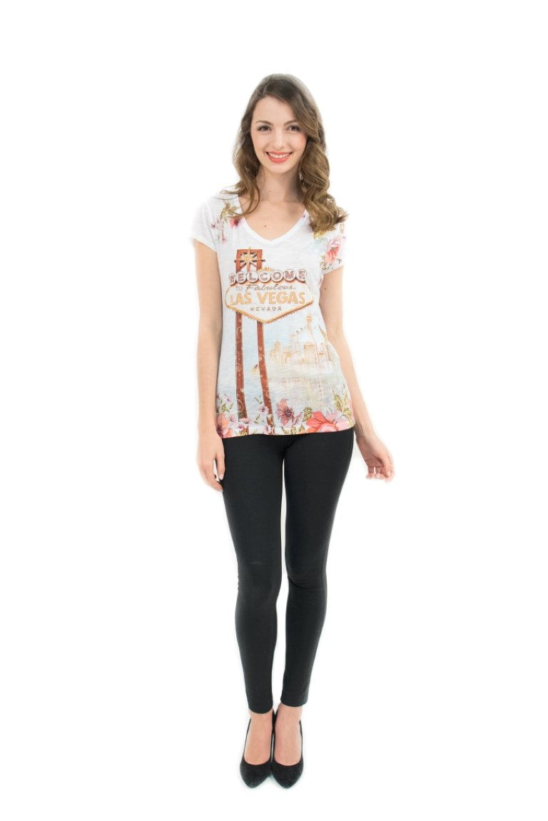 LV ambiance Las Vegas T-shirt Girls Clothes Girls Lace Tee Blouse