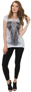 Elephant Inspired Beautiful Tunic T-Shirt w/Rhinestones