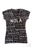 NOLA Statement Bling-Embellished V-Neck T-Shirt - Sweet Gisele