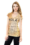 NOLA Statement Bling-Embellished V-Neck T-Shirt - Sweet Gisele
