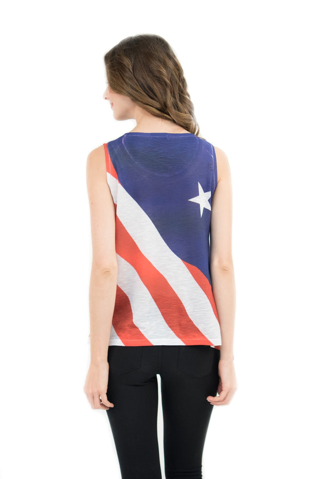 Puerto Rico Flag Bling-Embellished Tank Top - Sweet Gisele