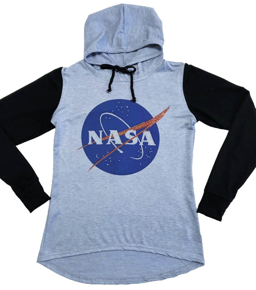 Blue NASA Logo Hooded Pullover Hoodie